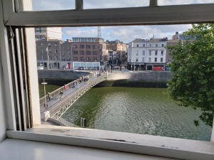 the Temple District in Dublin across the Liffey river